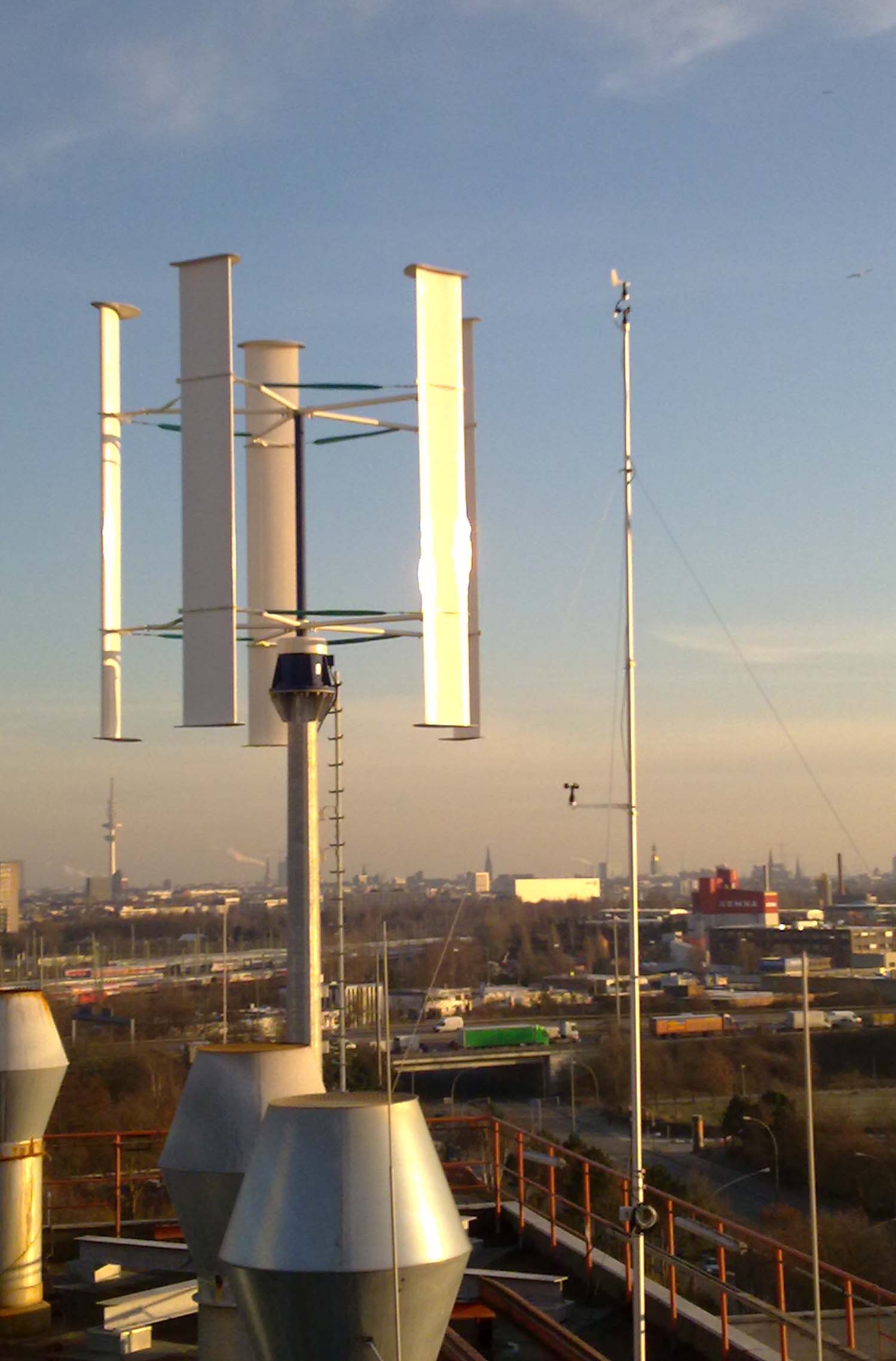 Windmesssystem 15m, Winddaten, Strömungsprofil, Windräder, Windenergieanlage